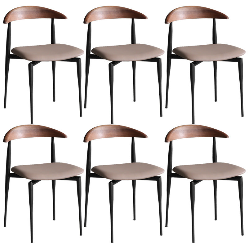 Stackable Armless Dining Chairs Modern Open Back Side Chair for Home
