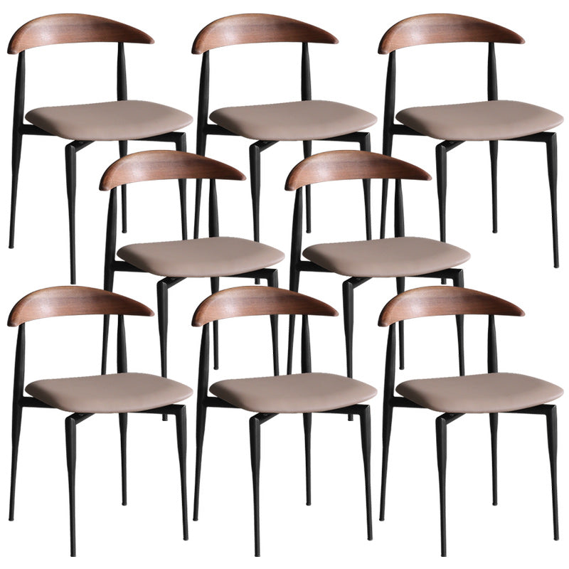 Stackable Armless Dining Chairs Modern Open Back Side Chair for Home