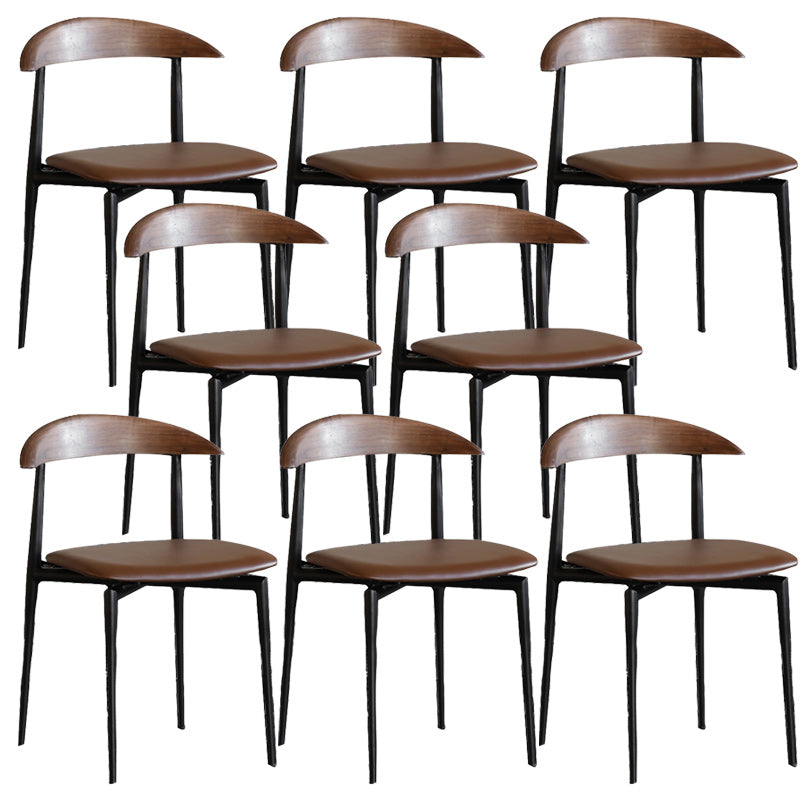 Stackable Armless Dining Chairs Modern Open Back Side Chair for Home