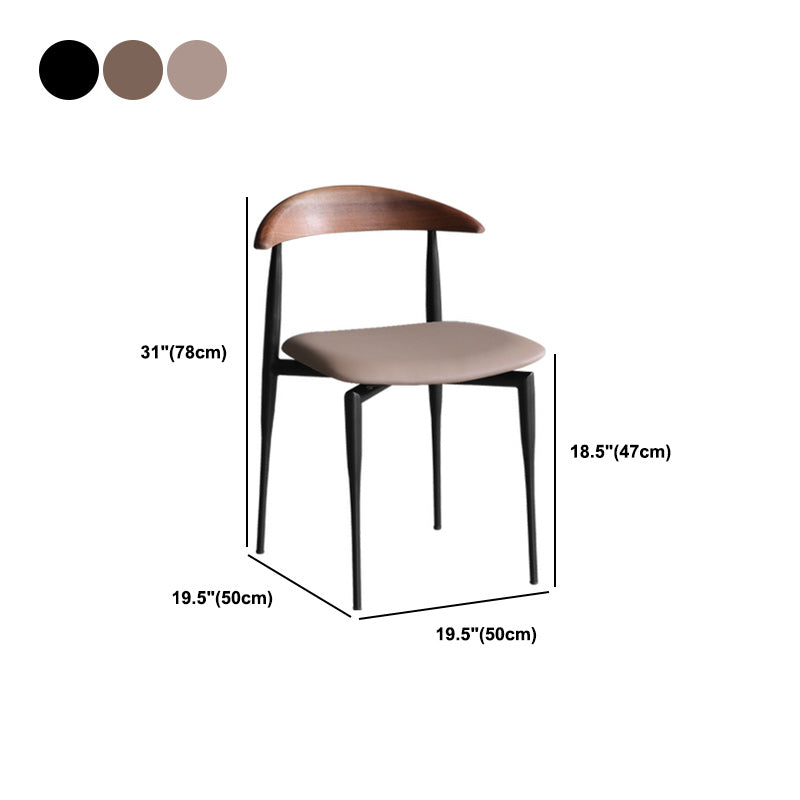 Stackable Armless Dining Chairs Modern Open Back Side Chair for Home