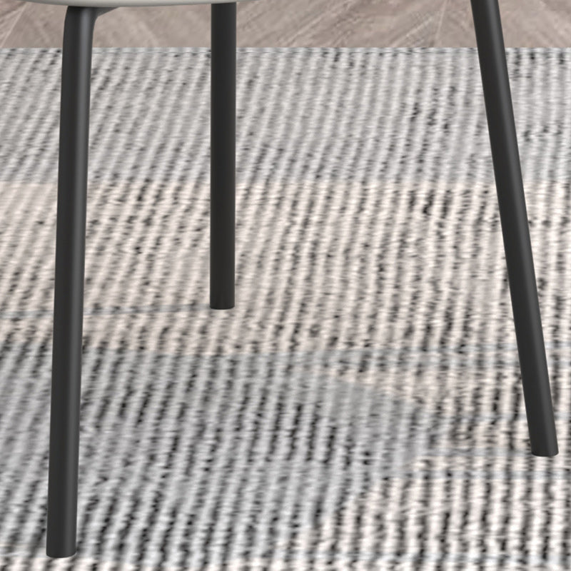 Black Iron Legs Dining Chairs Modern Faux Leather Armless Side Chair