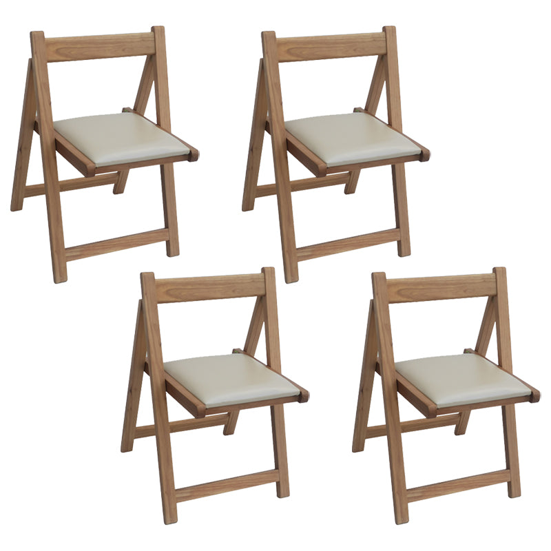 Contemporary Solid Wood Dining Chair Open Back Folding Side Chair