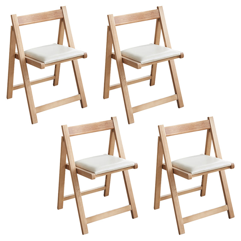 Contemporary Solid Wood Dining Chair Open Back Folding Side Chair
