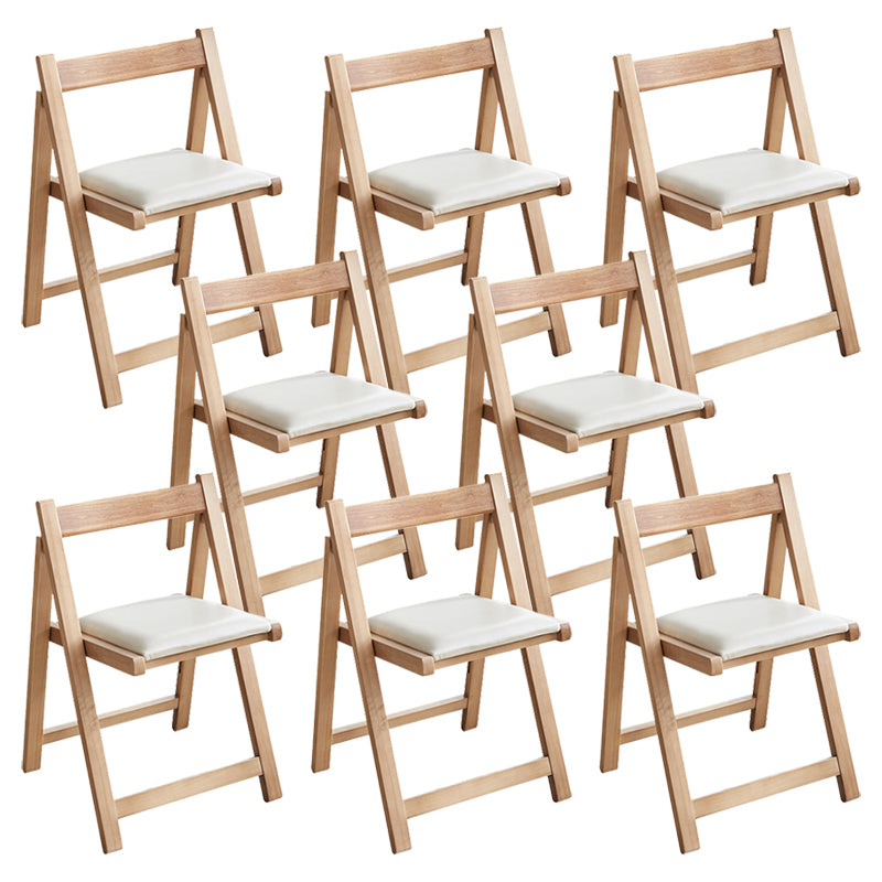 Contemporary Solid Wood Dining Chair Open Back Folding Side Chair