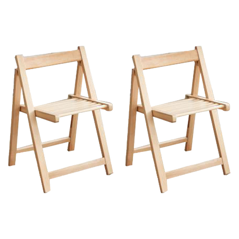 Contemporary Solid Wood Dining Chair Open Back Folding Side Chair