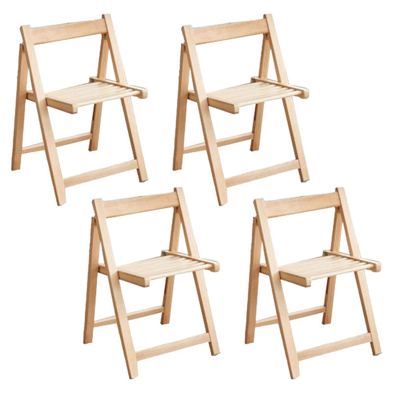 Contemporary Solid Wood Dining Chair Open Back Folding Side Chair