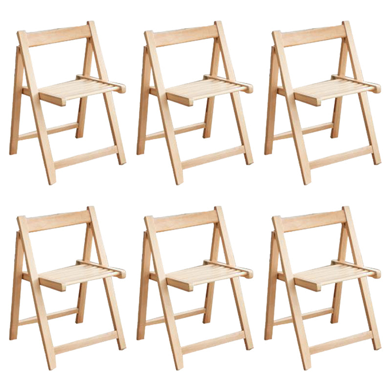 Contemporary Solid Wood Dining Chair Open Back Folding Side Chair