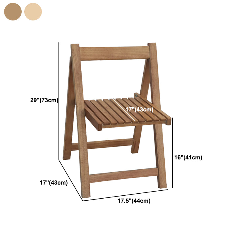 Contemporary Solid Wood Dining Chair Open Back Folding Side Chair