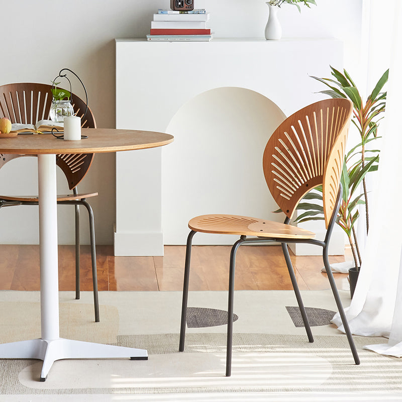 Industrial Dining Chair with Metal Legs Matte Finish Side Chair