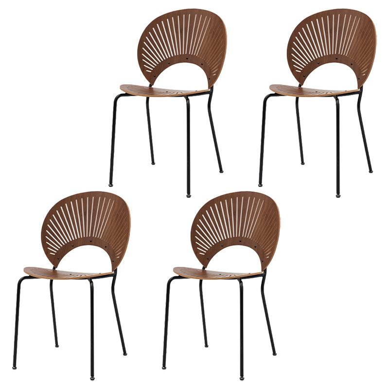 Industrial Dining Chair with Metal Legs Matte Finish Side Chair