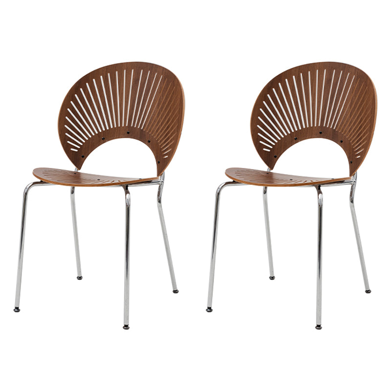 Industrial Dining Chair with Metal Legs Matte Finish Side Chair