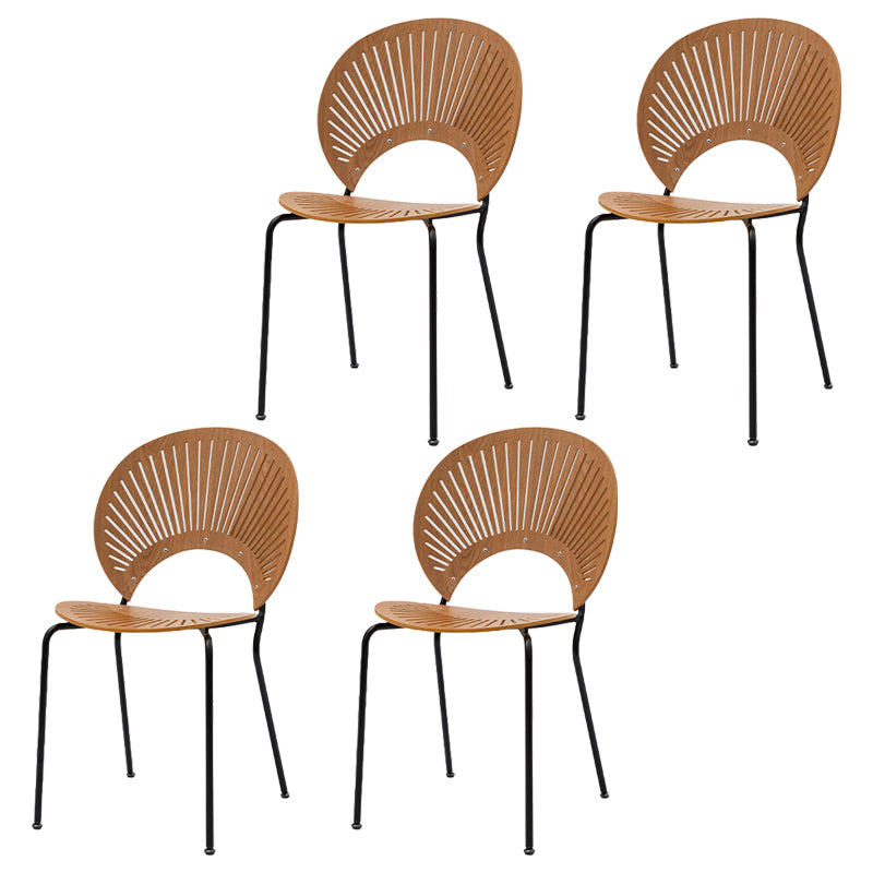 Industrial Dining Chair with Metal Legs Matte Finish Side Chair