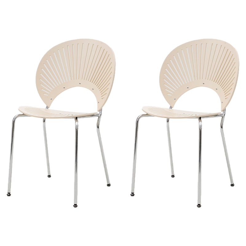 Industrial Dining Chair with Metal Legs Matte Finish Side Chair