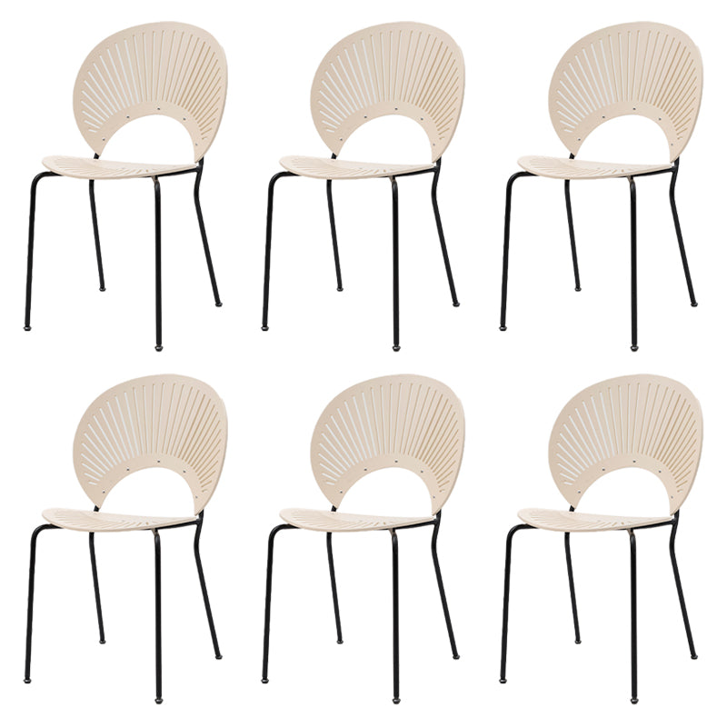 Industrial Dining Chair with Metal Legs Matte Finish Side Chair