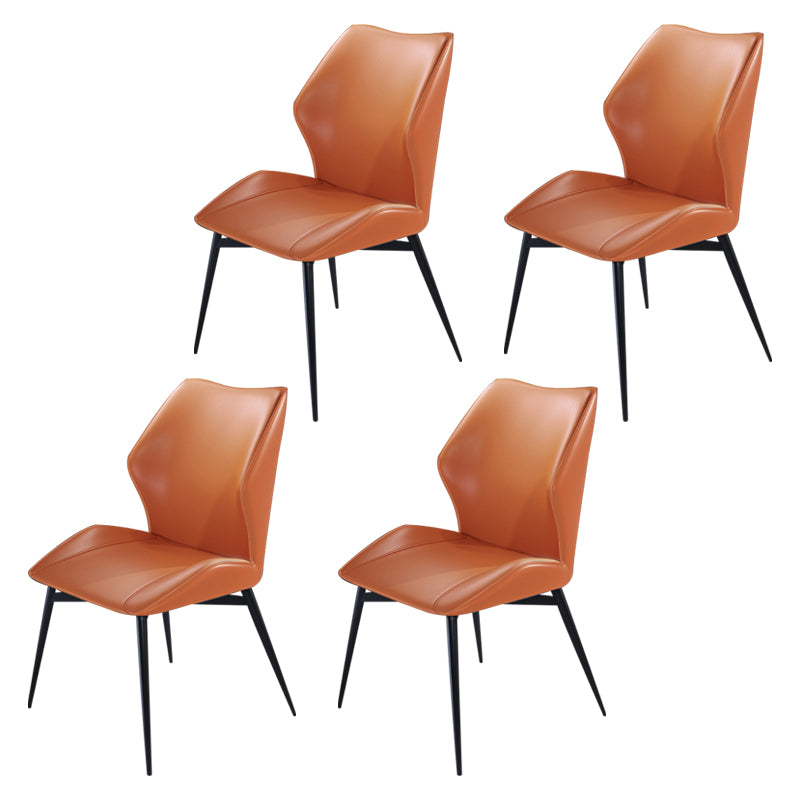 Wingback Armless Dining Chairs Modern Faux Leather Dining Side Chair