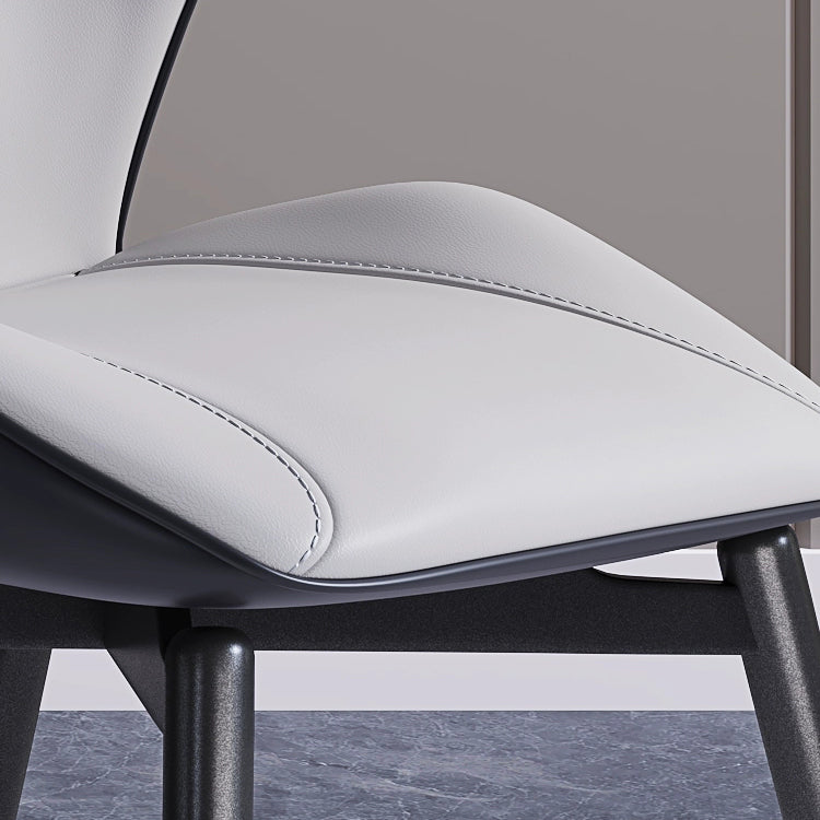 Wingback Armless Dining Chairs Modern Faux Leather Dining Side Chair