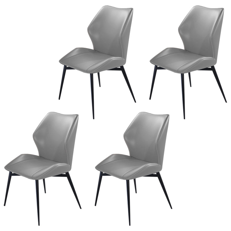 Wingback Armless Dining Chairs Modern Faux Leather Dining Side Chair