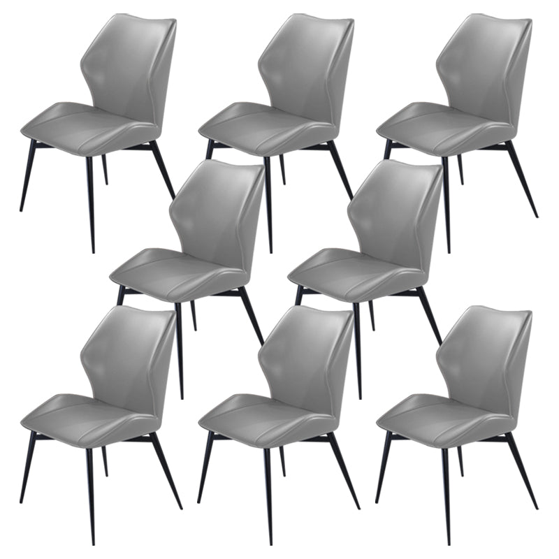 Wingback Armless Dining Chairs Modern Faux Leather Dining Side Chair