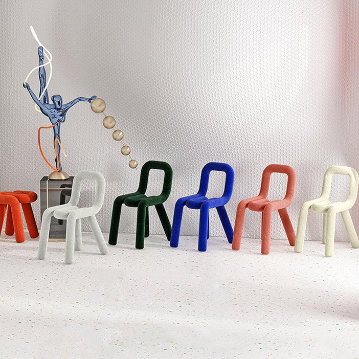 Modern Style Upholstered Dining Chair Open Back Dining Side Chair