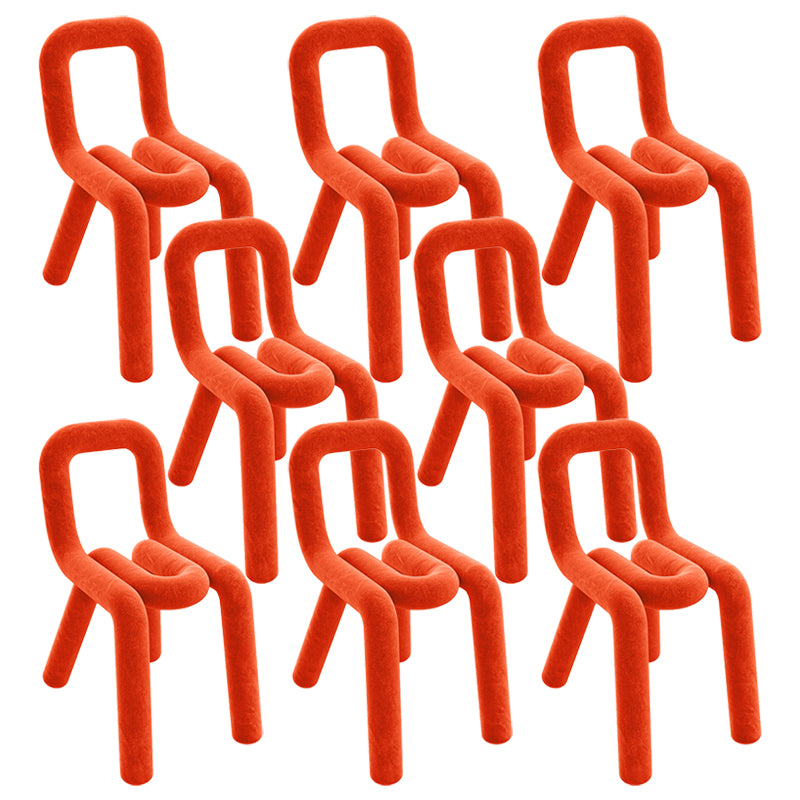 Modern Style Upholstered Dining Chair Open Back Dining Side Chair