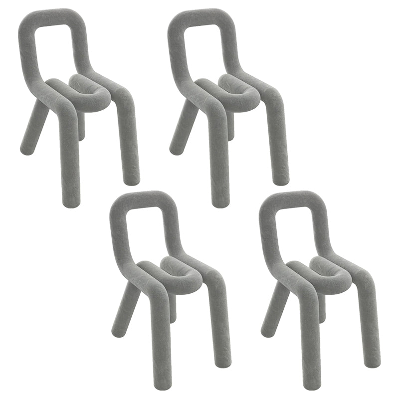 Modern Style Upholstered Dining Chair Open Back Dining Side Chair