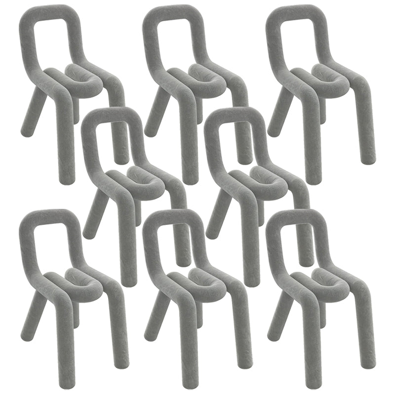 Modern Style Upholstered Dining Chair Open Back Dining Side Chair