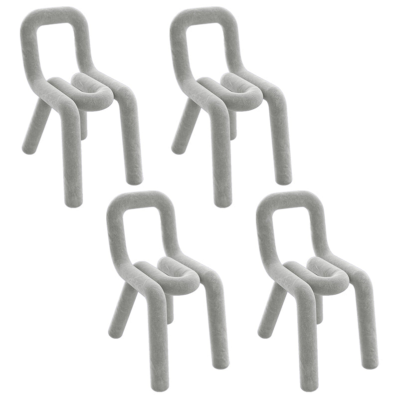 Modern Style Upholstered Dining Chair Open Back Dining Side Chair