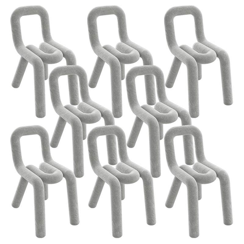 Modern Style Upholstered Dining Chair Open Back Dining Side Chair