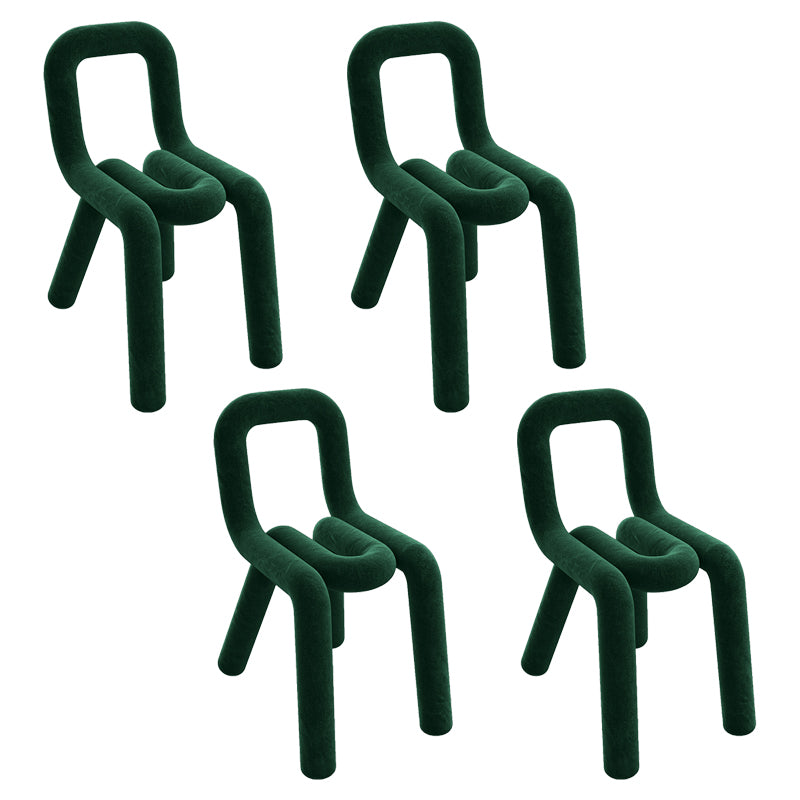 Modern Style Upholstered Dining Chair Open Back Dining Side Chair