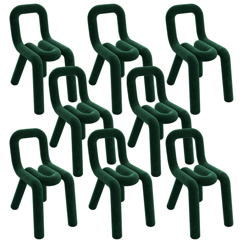 Modern Style Upholstered Dining Chair Open Back Dining Side Chair