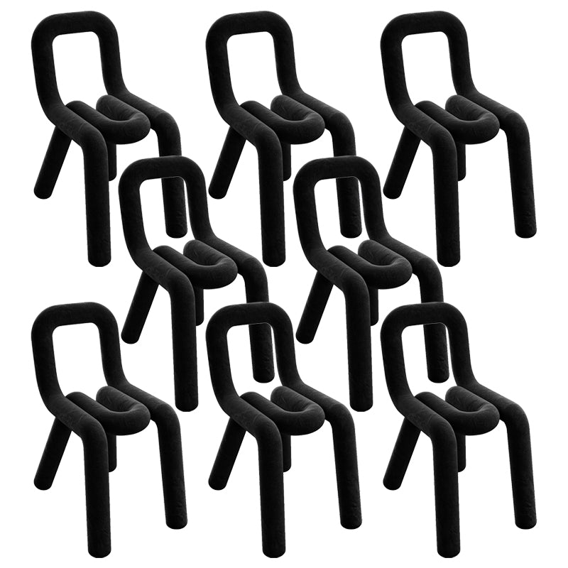 Modern Style Upholstered Dining Chair Open Back Dining Side Chair