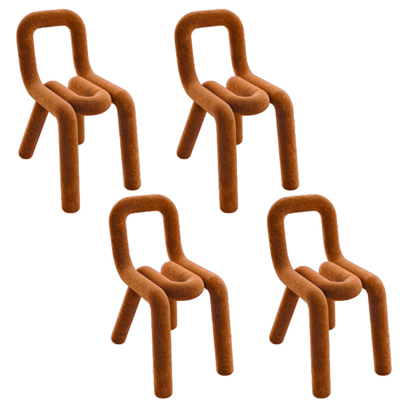 Modern Style Upholstered Dining Chair Open Back Dining Side Chair