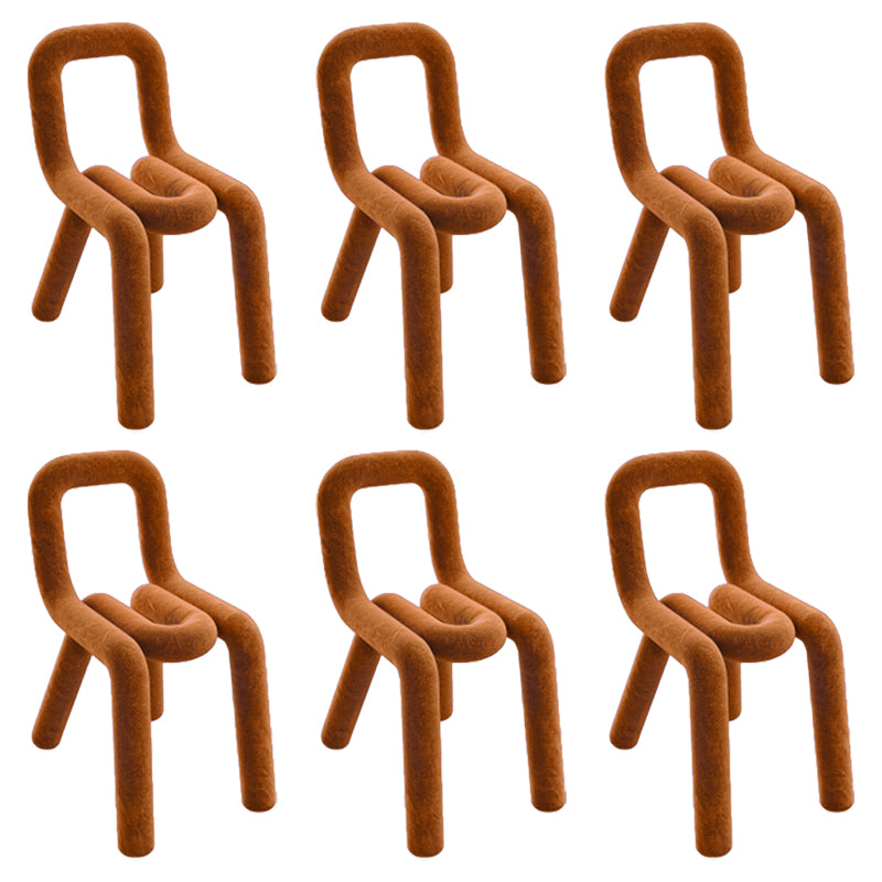 Modern Style Upholstered Dining Chair Open Back Dining Side Chair