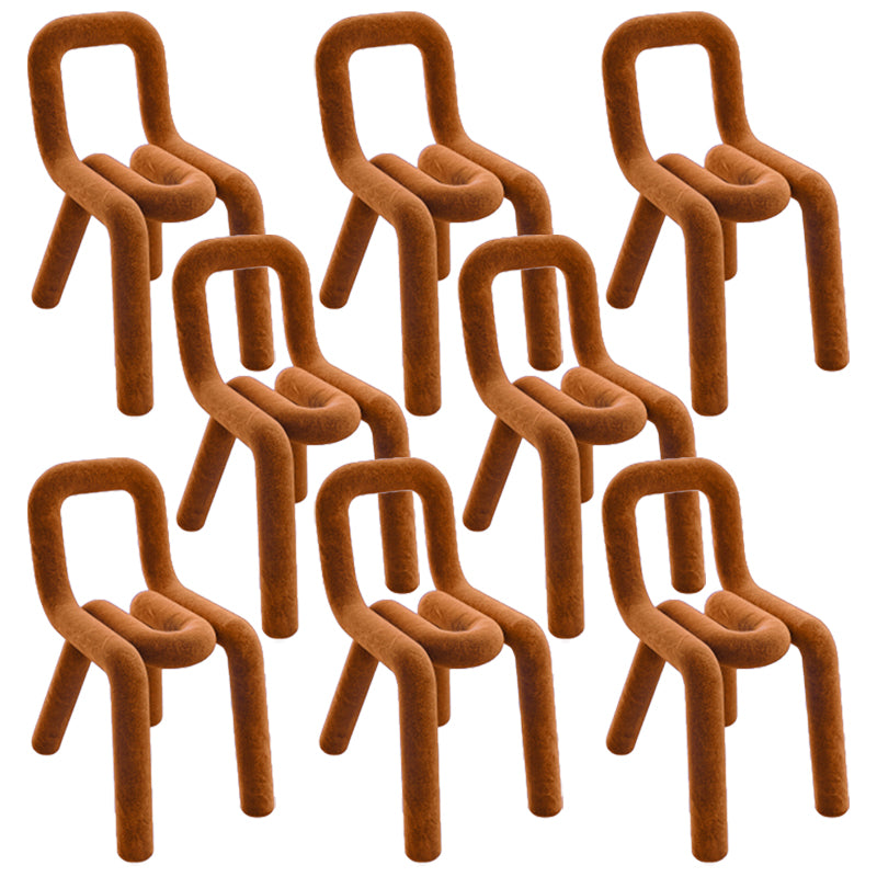 Modern Style Upholstered Dining Chair Open Back Dining Side Chair