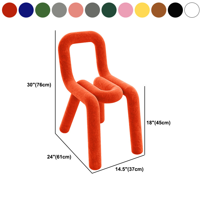 Modern Style Upholstered Dining Chair Open Back Dining Side Chair