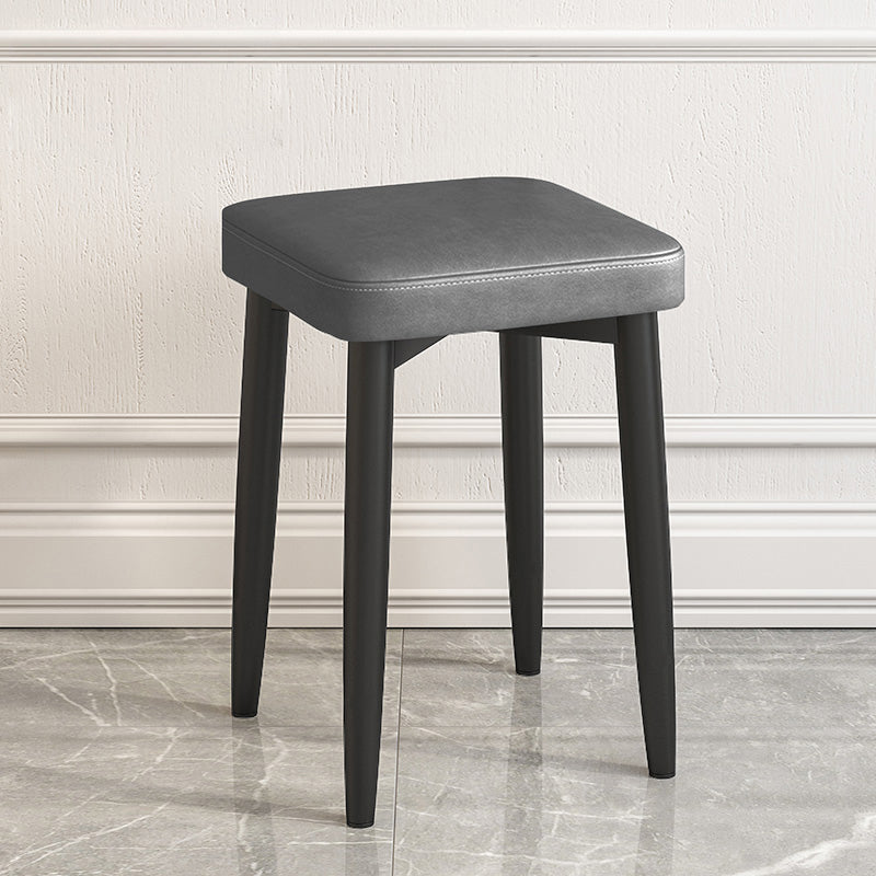 Faux Leather Glam Ottoman Square Pure Color Fade Resistant Cube Ottoman