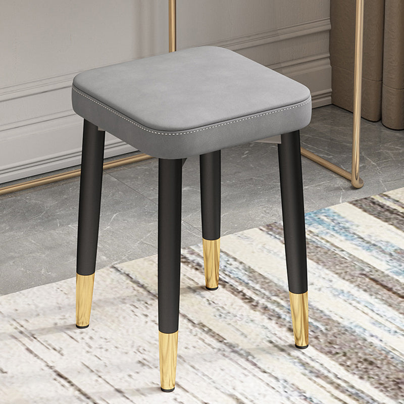 Faux Leather Glam Ottoman Square Pure Color Fade Resistant Cube Ottoman