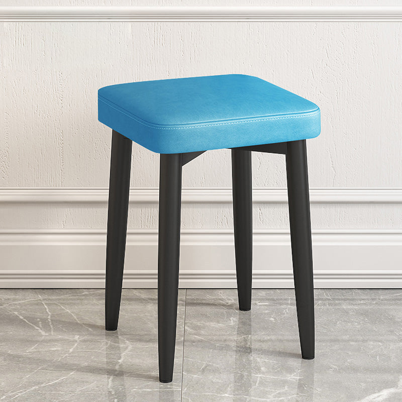 Faux Leather Glam Ottoman Square Pure Color Fade Resistant Cube Ottoman