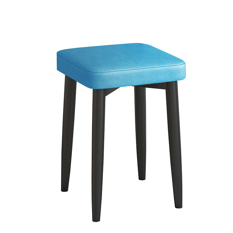 Faux Leather Glam Ottoman Square Pure Color Fade Resistant Cube Ottoman