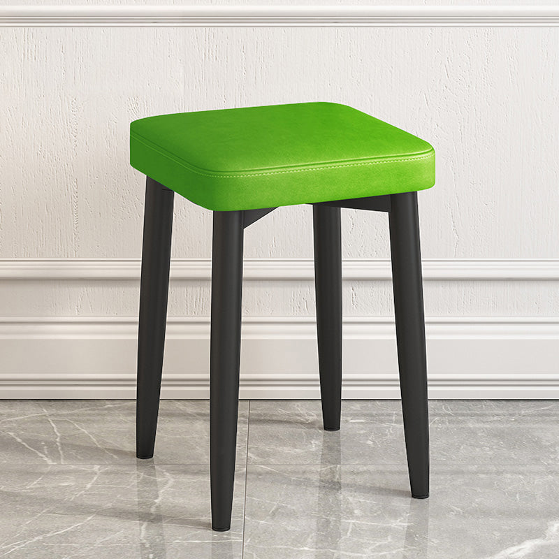 Faux Leather Glam Ottoman Square Pure Color Fade Resistant Cube Ottoman