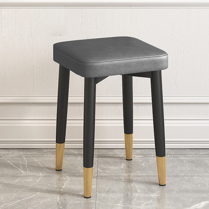 Faux Leather Glam Ottoman Square Pure Color Fade Resistant Cube Ottoman