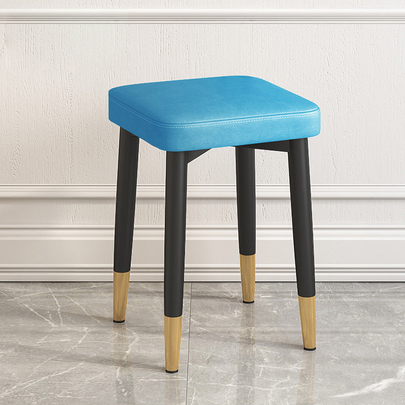 Faux Leather Glam Ottoman Square Pure Color Fade Resistant Cube Ottoman