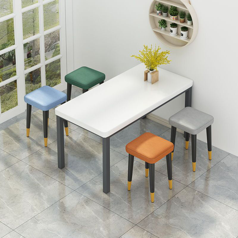 Glam Square Ottoman Whole Colored Faux Leather Mildew Resistant Cube Ottoman