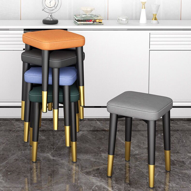 Glam Square Ottoman Whole Colored Faux Leather Mildew Resistant Cube Ottoman