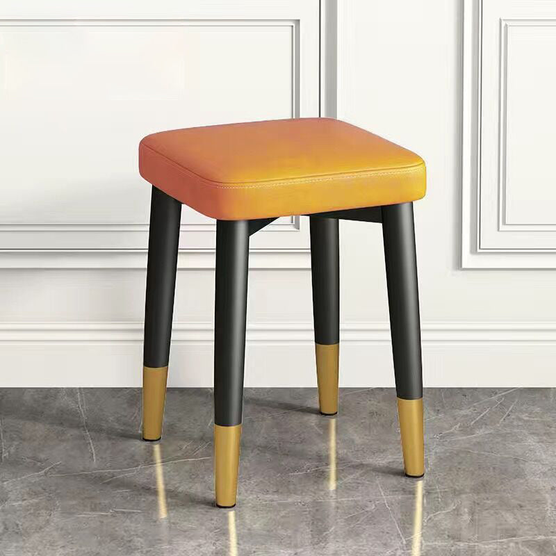 Glam Square Ottoman Whole Colored Faux Leather Mildew Resistant Cube Ottoman