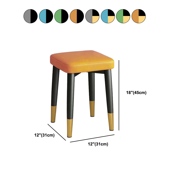 Glam Square Ottoman Whole Colored Faux Leather Mildew Resistant Cube Ottoman