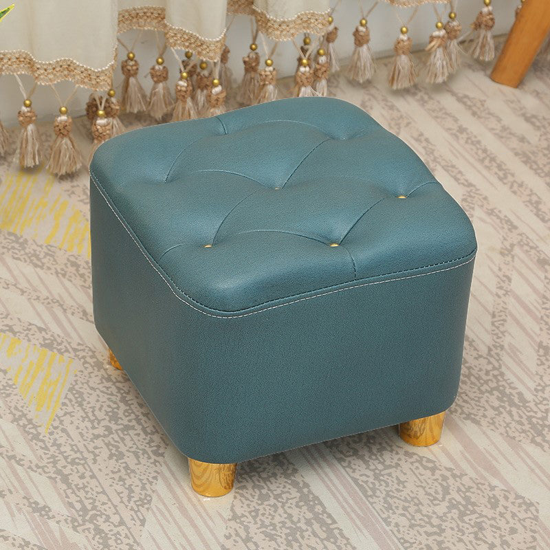 Minimalist Ottoman Solid Color Water Resistant Square Tufted Footstool Ottoman