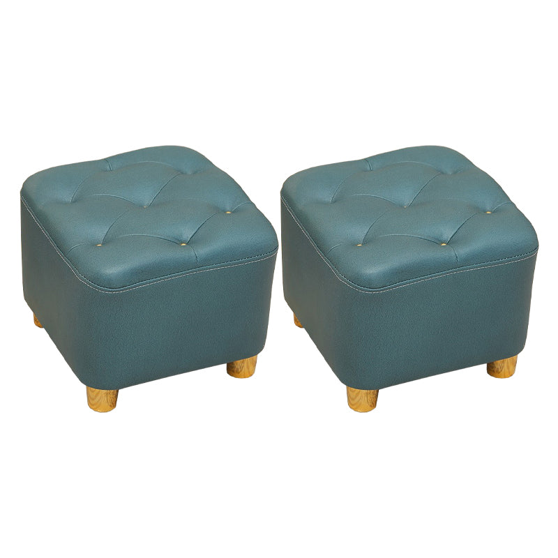 Minimalist Ottoman Solid Color Water Resistant Square Tufted Footstool Ottoman