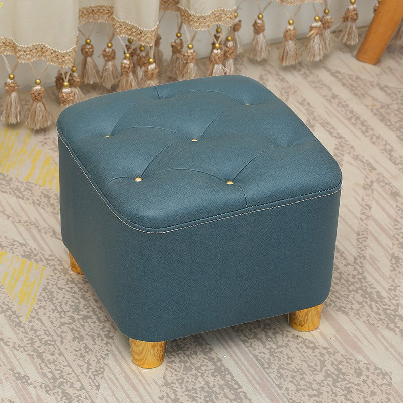 Minimalist Ottoman Solid Color Water Resistant Square Tufted Footstool Ottoman