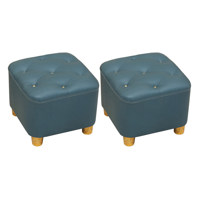 Minimalist Ottoman Solid Color Water Resistant Square Tufted Footstool Ottoman